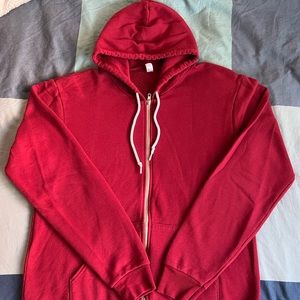American Apparel Fleece Zip Hoodie (Cranberry)